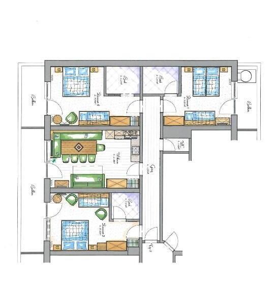 شقة ديلوكس 3 غرف نوم, Aparthotel Hohe Brücke