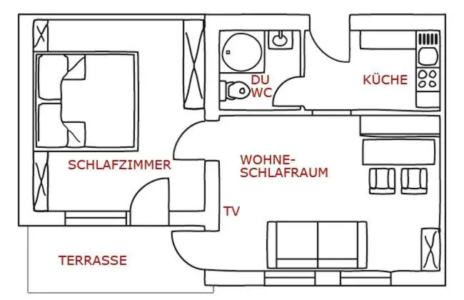 Apartament 1 Sypialnia, Tschatscha Nova