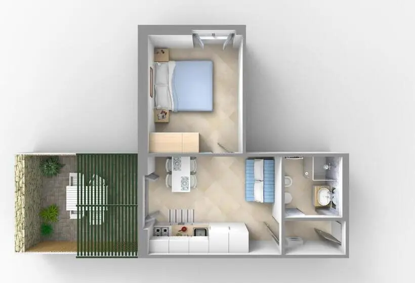 آپارتمان 1 خوابه همکف, Residence Glicini