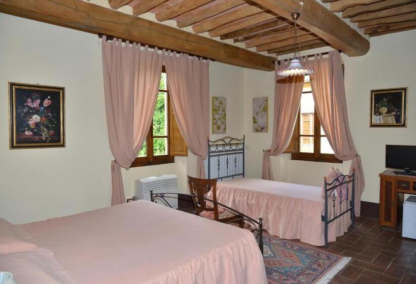 带花园景观的标准三人间, Antica Fattoria La Verdina