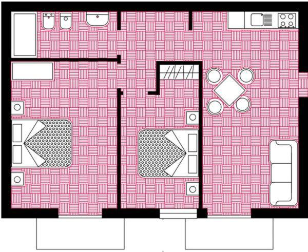 Апартаменты 2 Спальни, Residence Le Piscine