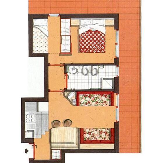 ２ベッドルームアパートメント, Residence Orsa Maggiore