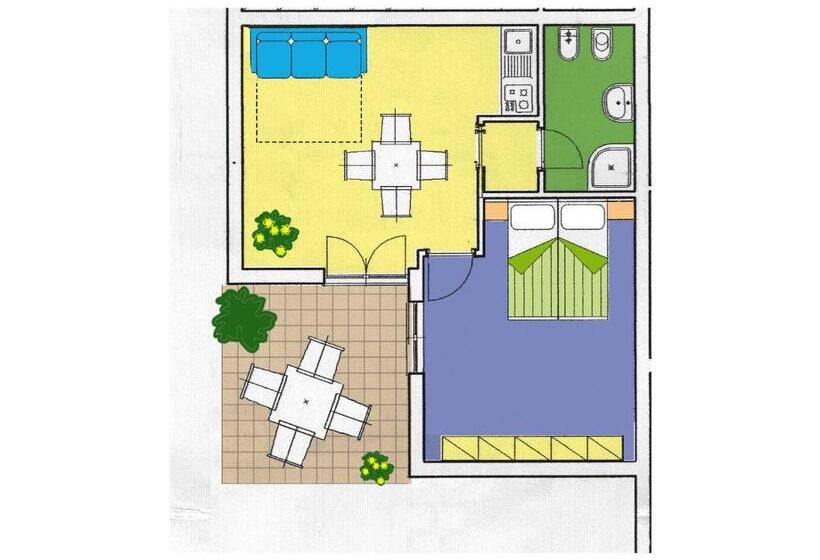 Апартаменты 1 Спальня, Residence Borgomare