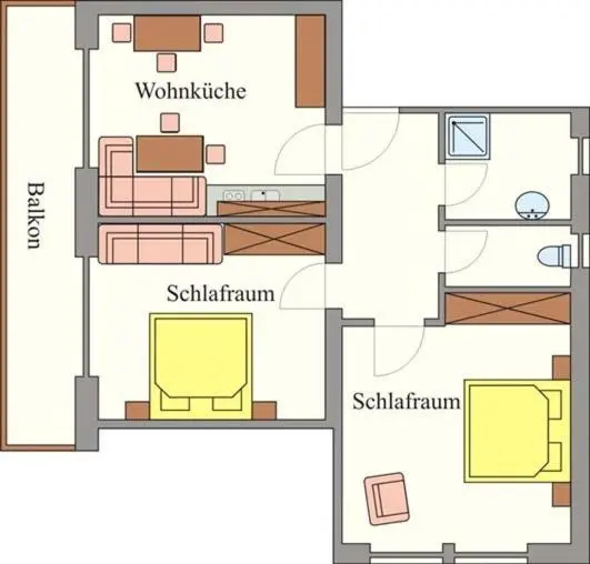 バルコニー付２ベッドルームアパートメント, Haus Birgit