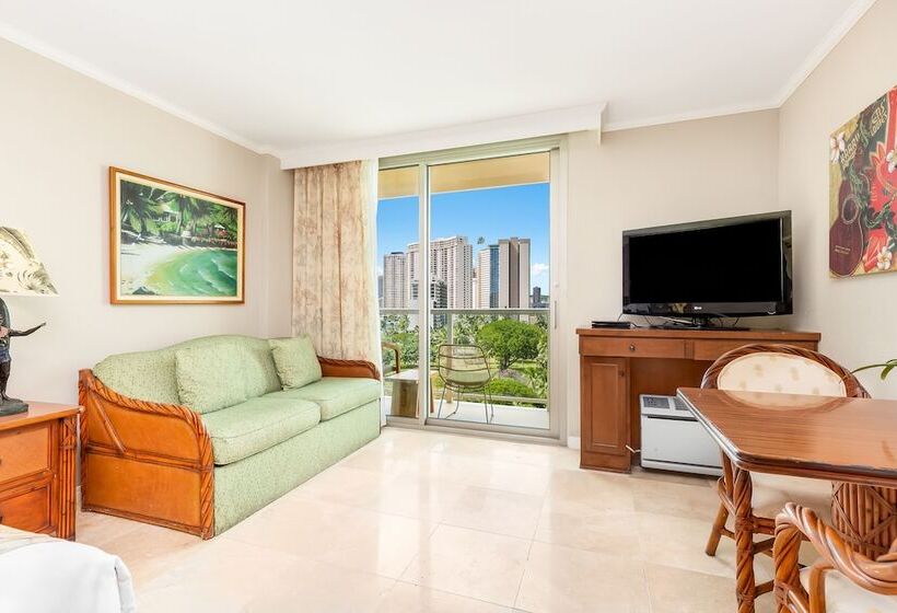 חדר סטנדרט מיטה זוגית עם נוף לעיר, Luana Waikiki Hotel & Suites