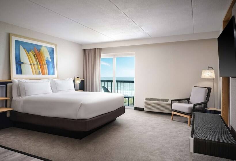חדר סטנדרט מיטה זוגית נוף לים, Hilton Garden Inn Cocoa Beach Oceanfront