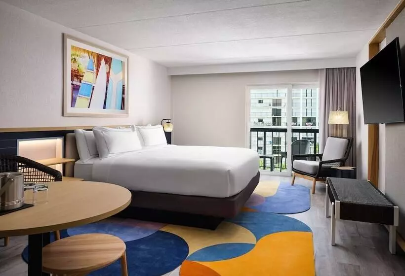 サイドオーシャンビューのダブルベッドスタンダードルーム, Hilton Garden Inn Cocoa Beach Oceanfront