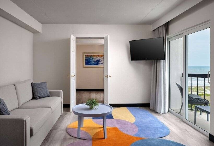 Yandan Deniz Manzaralı Süit, Hilton Garden Inn Cocoa Beach Oceanfront