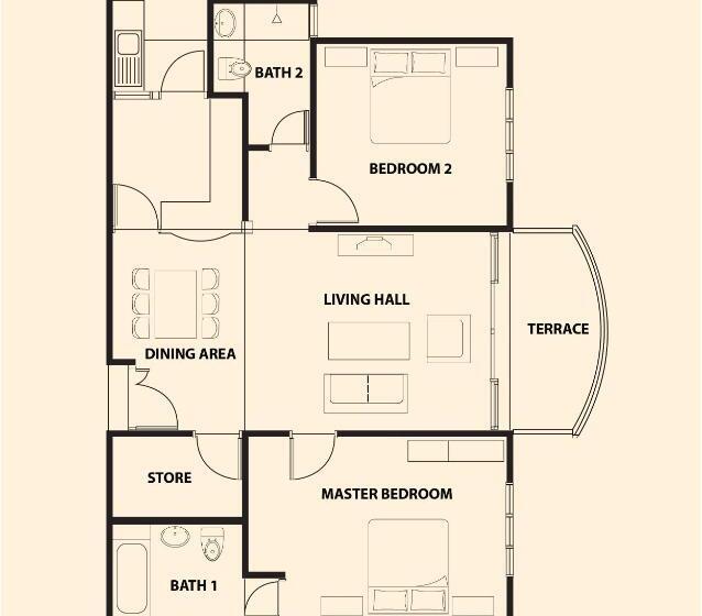 침실 2개 아파트, A Famosa Resort