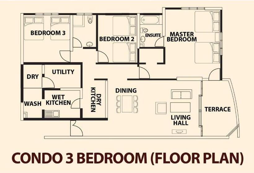 침실 3개 아파트, A Famosa Resort