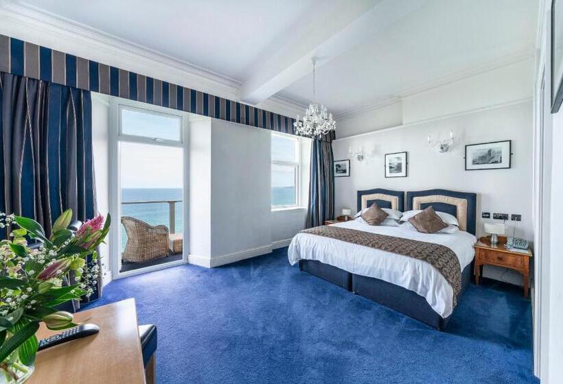 オーシャンビューデラックスルームバルコニー付き, Atlantic Hotel Newquay