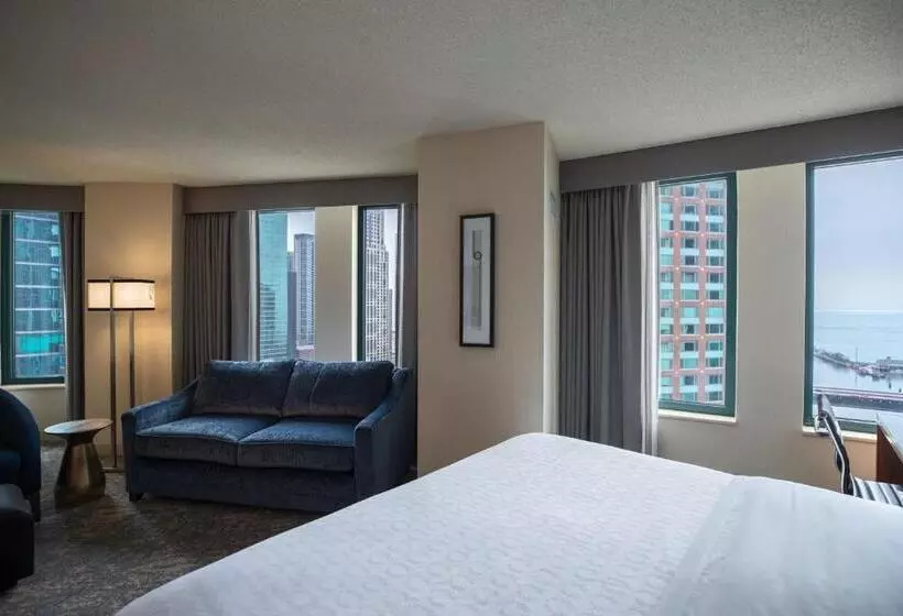 キングサイズベッドのスタンダードルーム, Sheraton Grand Chicago Riverwalk