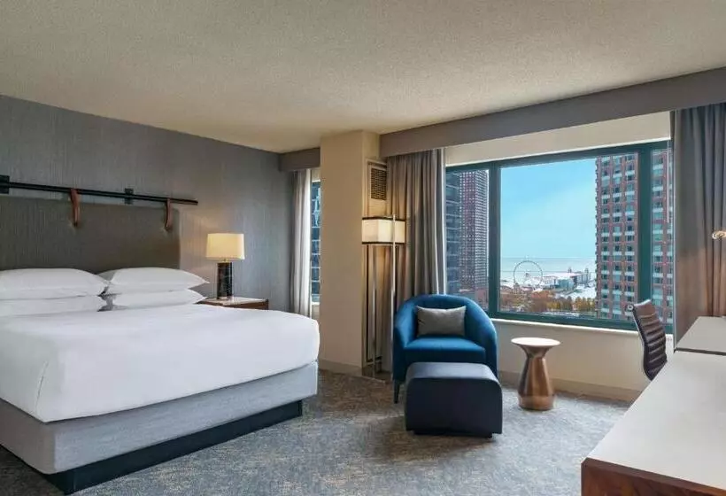 キングサイズベッドのクラブルーム, Sheraton Grand Chicago Riverwalk