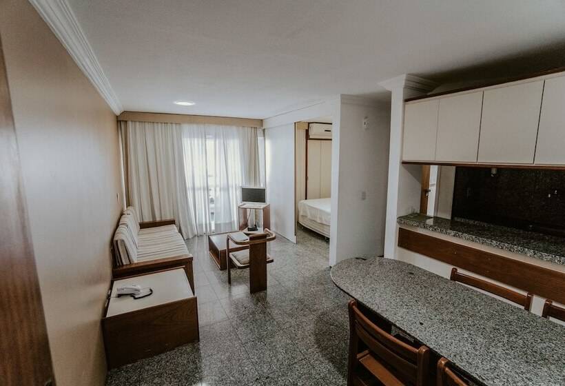 דירה בת חדר שינה 1 צדדית נוף לים, Iracema Residence Hotel Flat