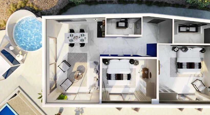 וילת 2 חדרי שינה נוף לים, Kouros Hotel & Suites