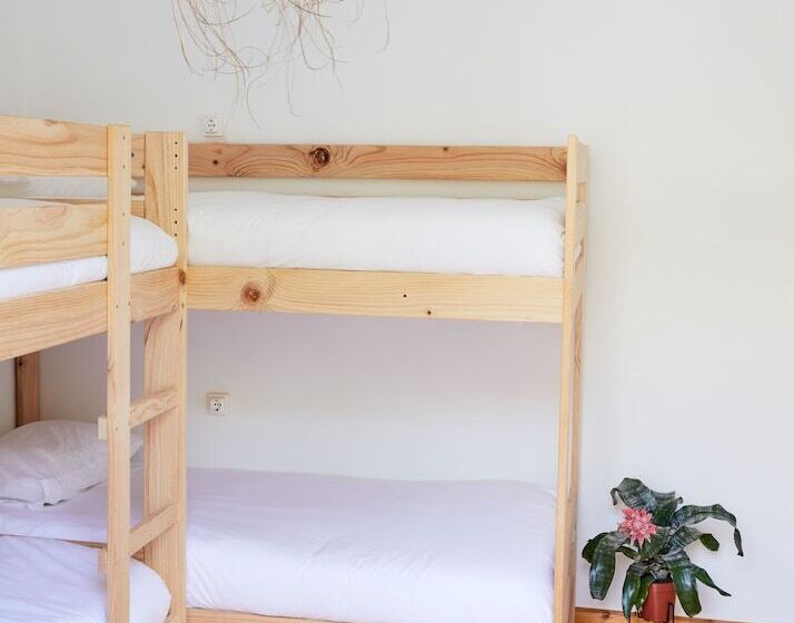 공용 욕실 구비 공동 객실 내의 침대, Caión Surf House Hostel