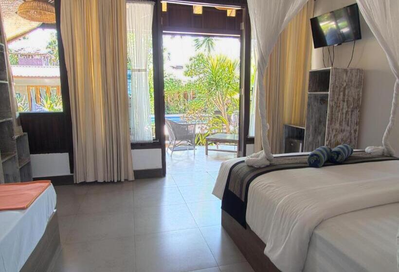 プールの見えるスタンダードトリプルルーム, Gili Air Bungalows