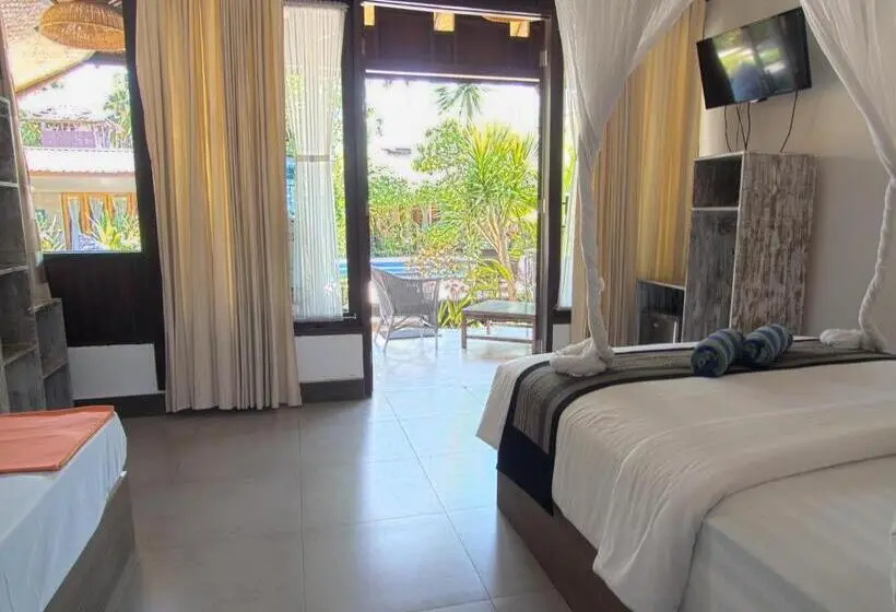 プールの見えるスタンダードトリプルルーム, Gili Air Bungalows