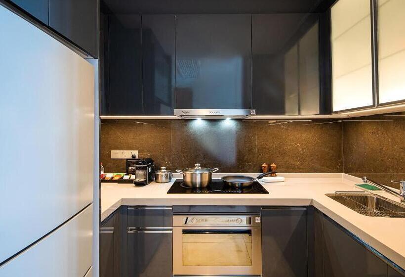 דירת דלוקס חדר שינה 1 עם נוף לים, Oakwood Apartments Sanya