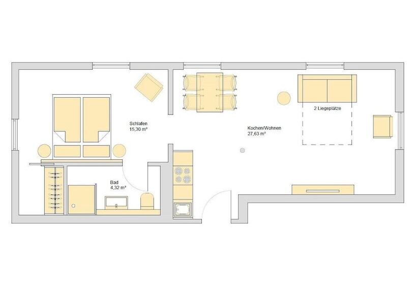 침실 1개 아파트, Sternen Bohlingen Apart