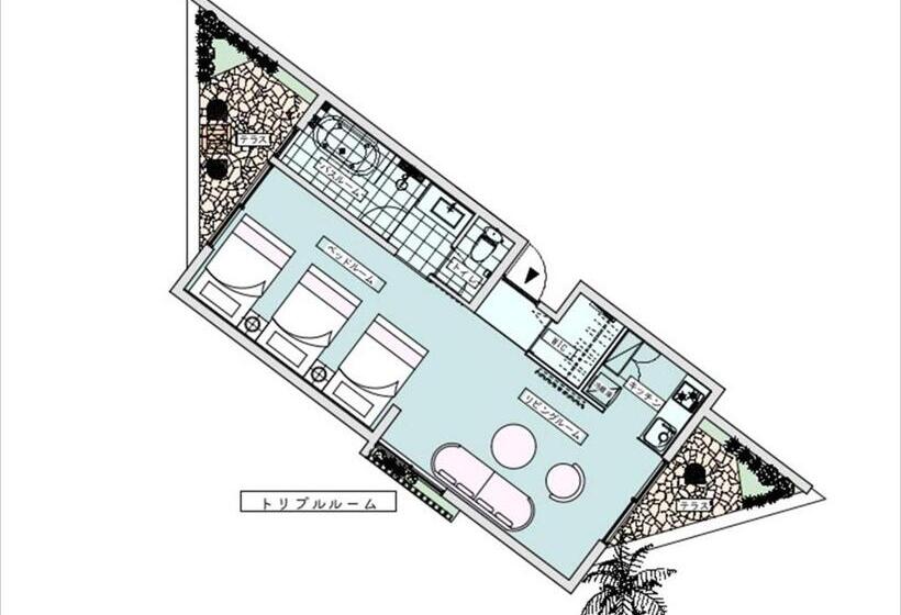 חדר סטנדרט לשלושה, Yomitan Condhotel Nd