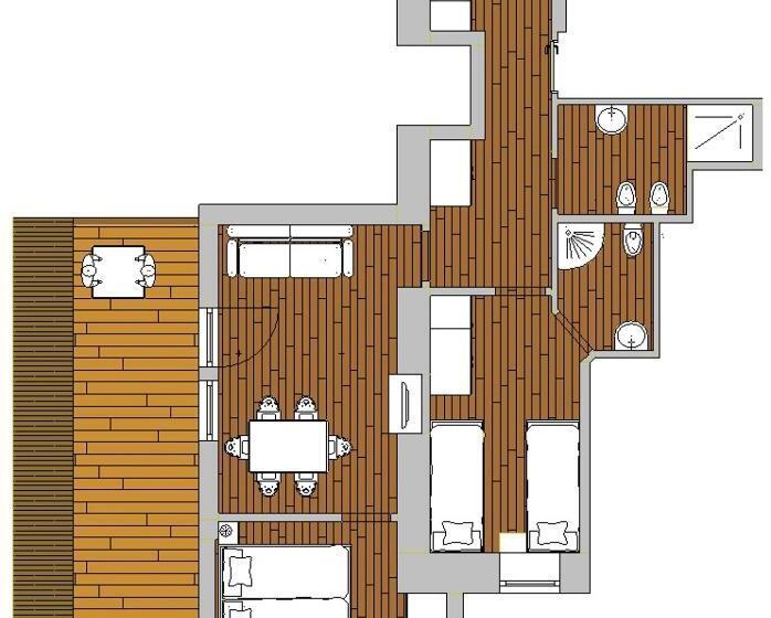 침실 2개 아파트, Residence Derby Club