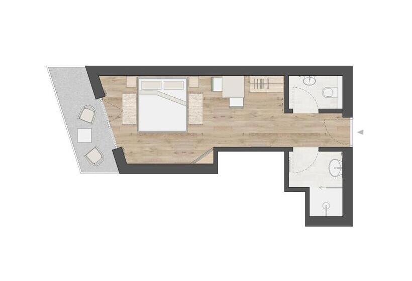 标准间带露台, Garni Hubertushof