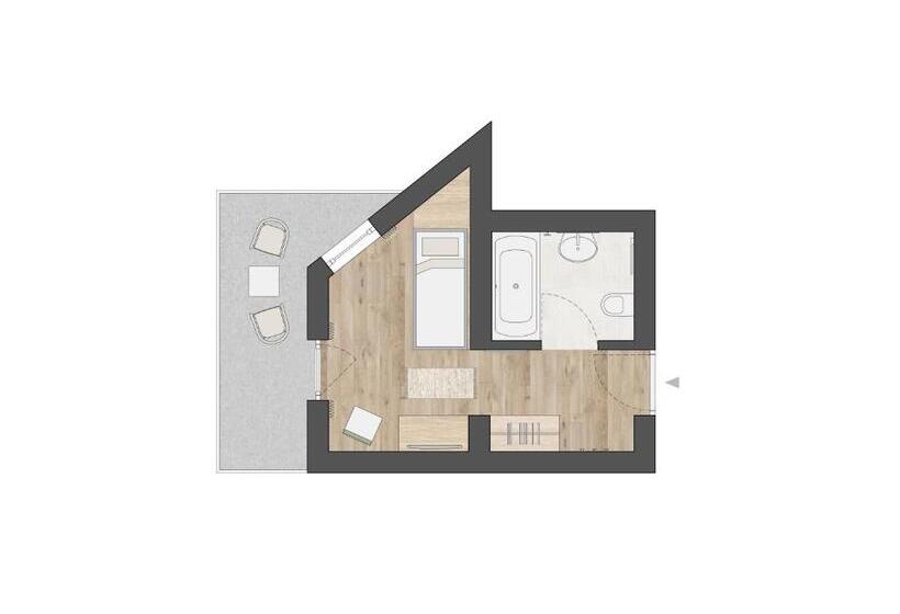 标准单人间, Garni Hubertushof