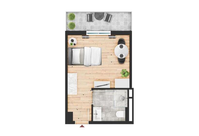Апартаменты 1 Спальня с Балконом, Appartements Zur Sonne
