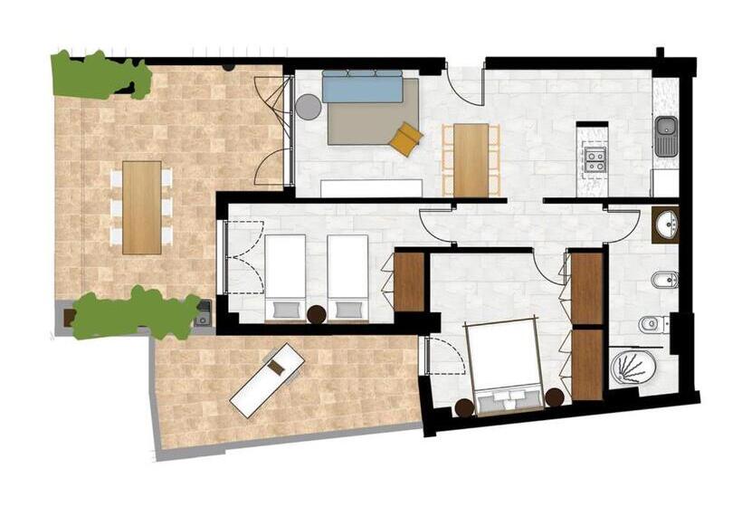 침실 2개 디럭스 아파트, Dormio Resort Costa Blanca Beach & Spa