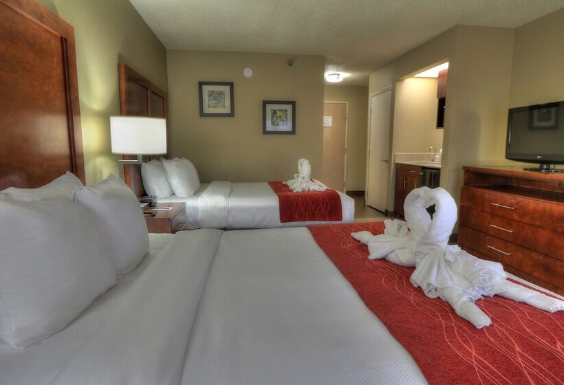 带2个双人床的标准工作室, Comfort Inn & Suites At Dollywood Lane