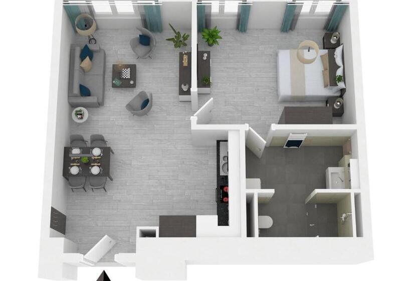 דירת חדר, Apartmentanlage Zwei Wasser Strandhaus