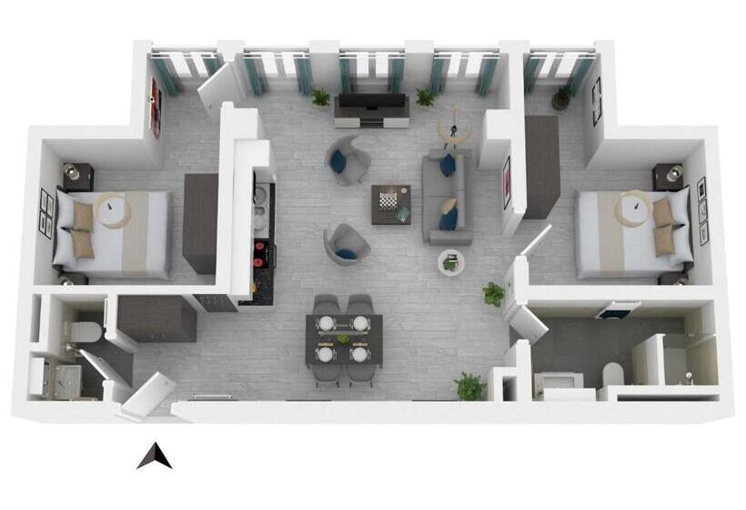 דירת שני חדרים, Apartmentanlage Zwei Wasser Strandhaus