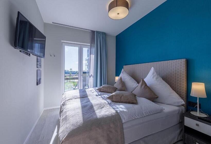 דירת 2 חדרים עם טרסה, Apartmentanlage Zwei Wasser Strandhaus