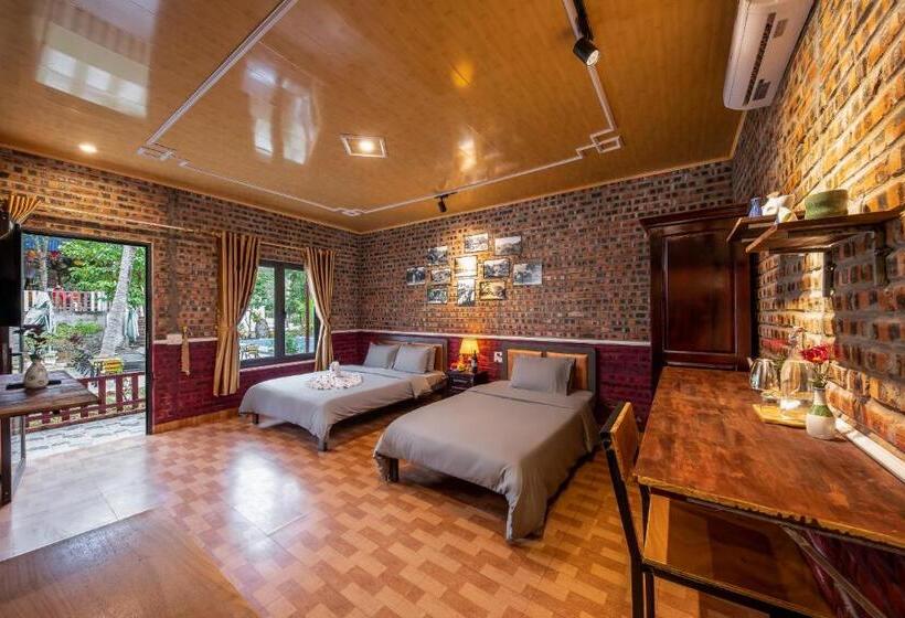 اتاق استاندارد سه تخته با چشمانداز باغ, Catba Spring Homestay