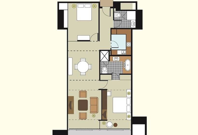 سوئیت 2 خوابه, Emporium Suites By Chatrium