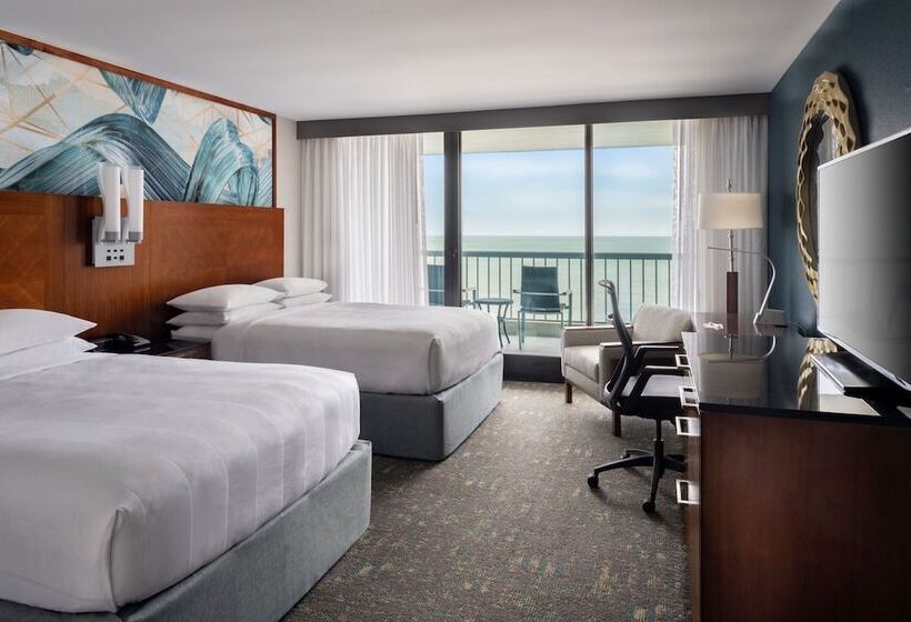 חדר דלוקס עם מרפסת נוף לים, Hilton Beachfront Resort & Spa Hilton Head Island