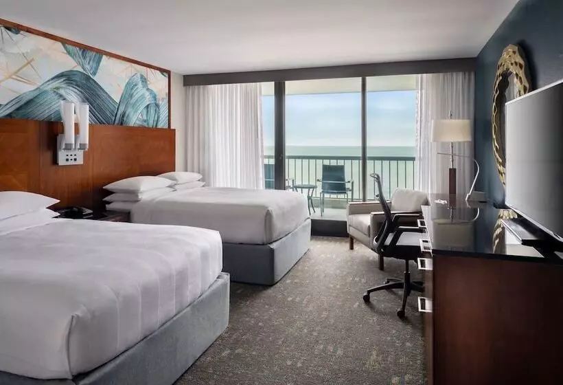اتاق لوکس با بالکن و چشمانداز دریا, Hilton Beachfront Resort & Spa Hilton Head Island