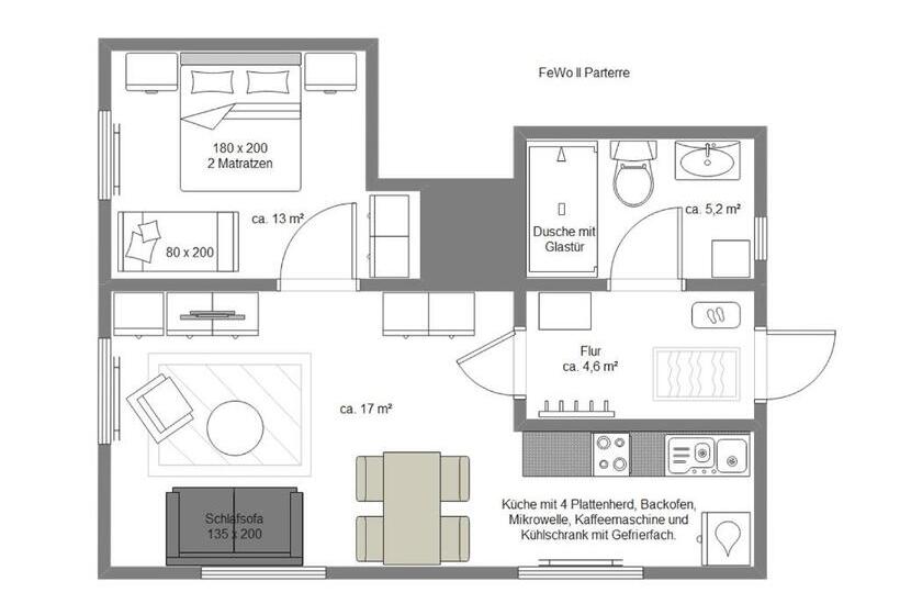 شقة غرفة نوم واحدة بالطابق الأرضى, Ferienpension Seeblick