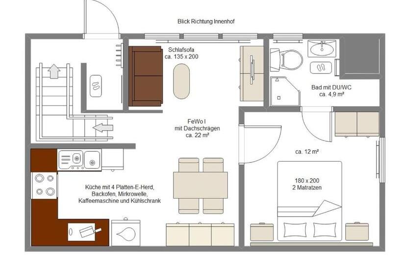 شقة غرفة واحدة, Ferienpension Seeblick