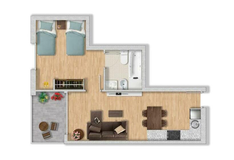 带1个卧室的带海景的公寓, Apartaments Els Llorers