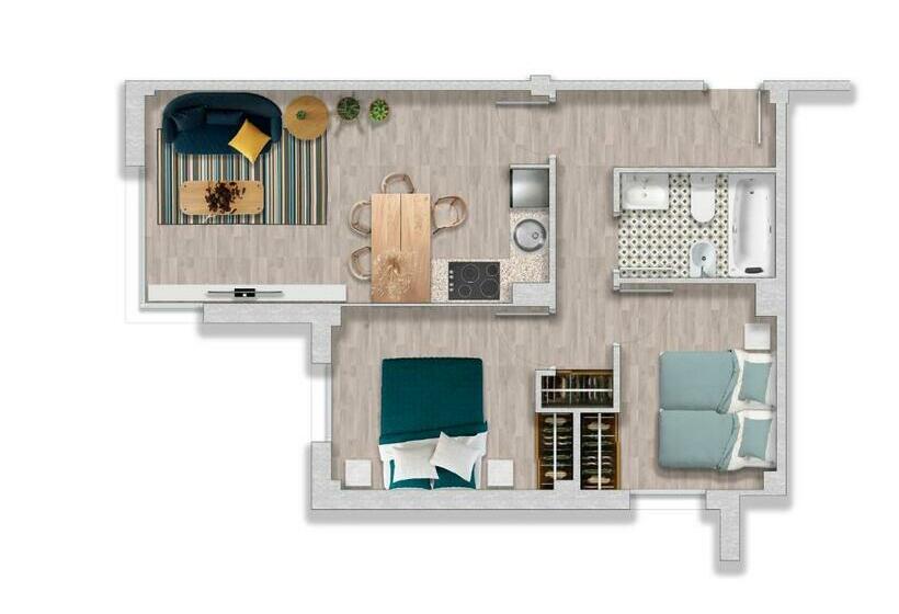 带2个卧室的公寓, Apartaments Els Llorers