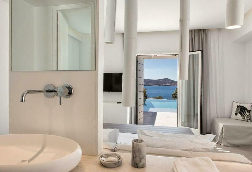带海景的复工套房, Paros Agnanti Resort & Spa