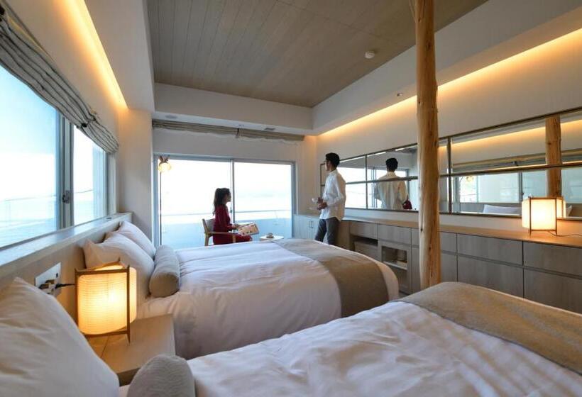 חדר דלוקס נוף לים, 旅乃家 宇佐美温泉 海ホテル 本館ーアネックス館