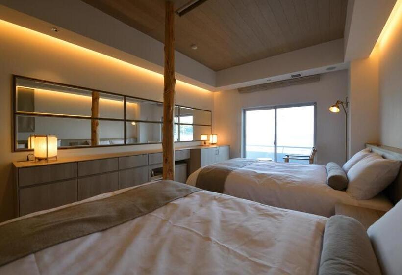 חדר סטנדרט נוף לים, 旅乃家 宇佐美温泉 海ホテル 本館ーアネックス館