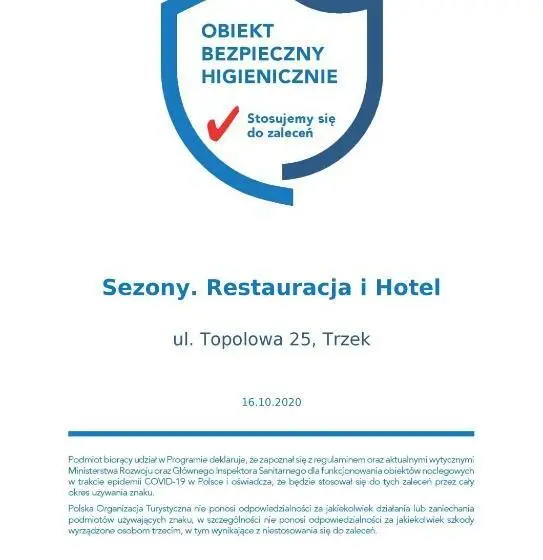 キングサイズベッドのスタンダードルーム, Sezony. Restauracja I