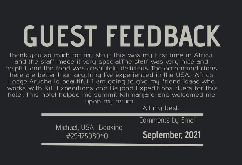 اتاق اکونومی, Africa Lodge Arusha