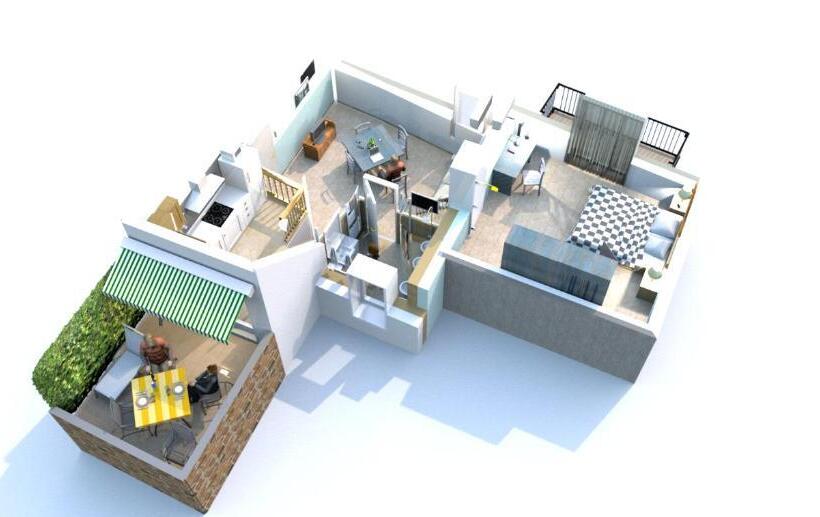 דירת חדר שינה עם טרסה ונוף לים, Agriturismo Il Vecchio Mulino