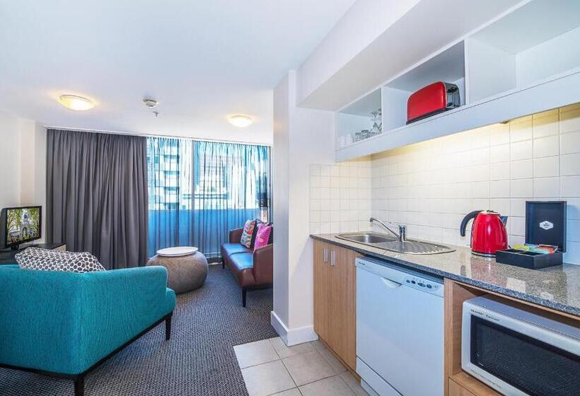 テラスつきの２ベッドルームアパートメント, Quality Apartments Melbourne Central