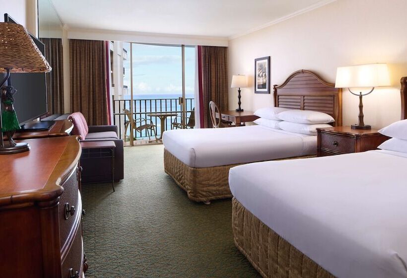 带2个双人床的标准工作室, Outrigger Waikiki Beach Resort